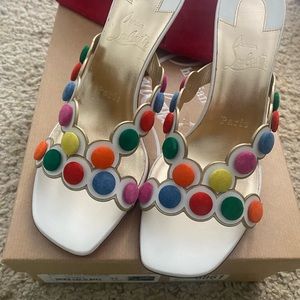 Christian Louboutin multi color sandal size 37